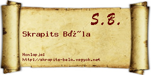 Skrapits Béla névjegykártya